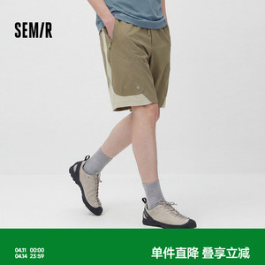 森马休闲裤男夏轻薄户外运动裤oversize侧边拉链贴袋短裤时尚百搭