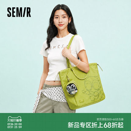 商场同款|森马罗小黑周边包单肩包情侣托特包校园通勤手提包联名