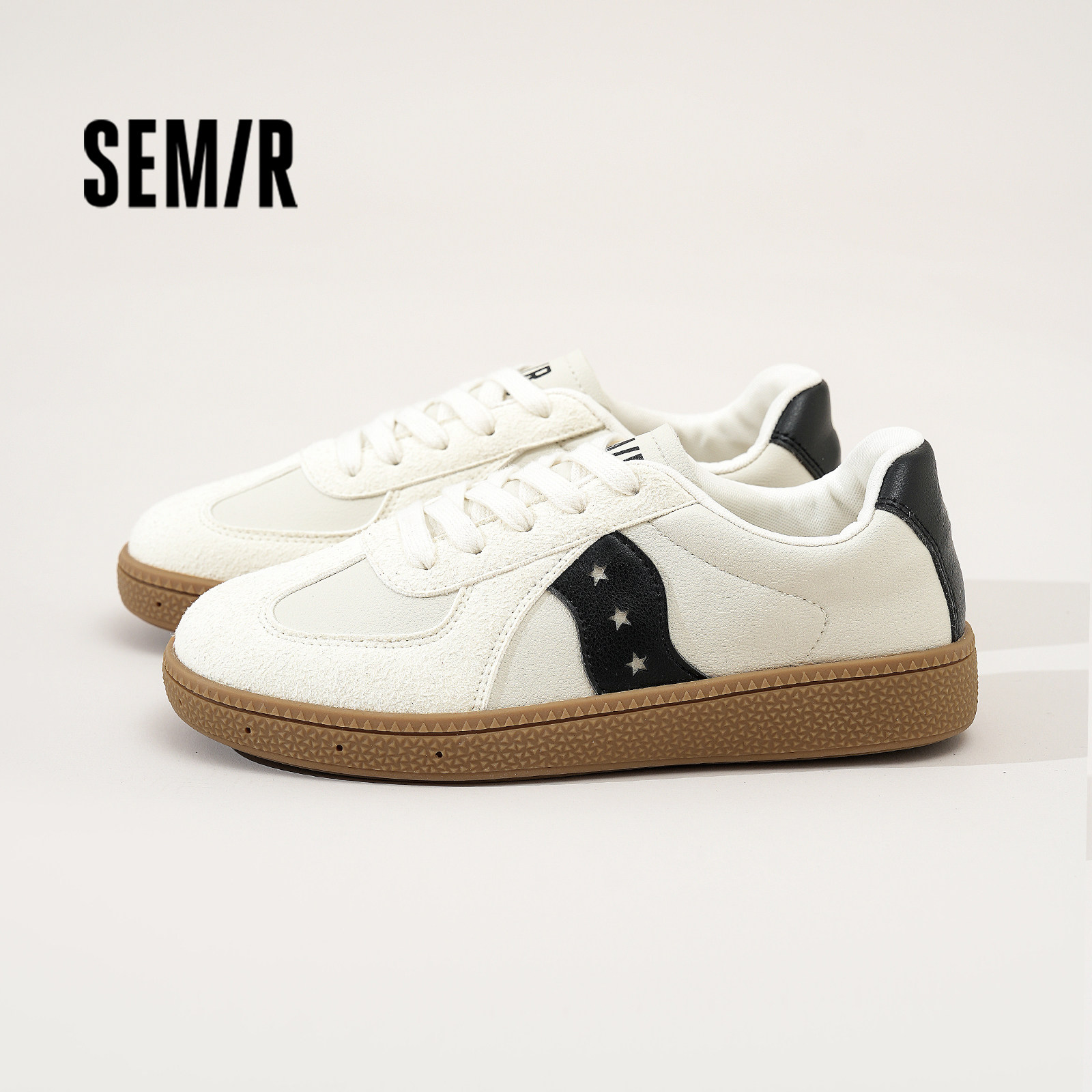 Semir女鞋德训鞋2026春季新款厚底增高小白鞋白色经典运动休闲鞋,女鞋,德训鞋,淘宝优惠券,粉丝福利购,淘宝优惠卷