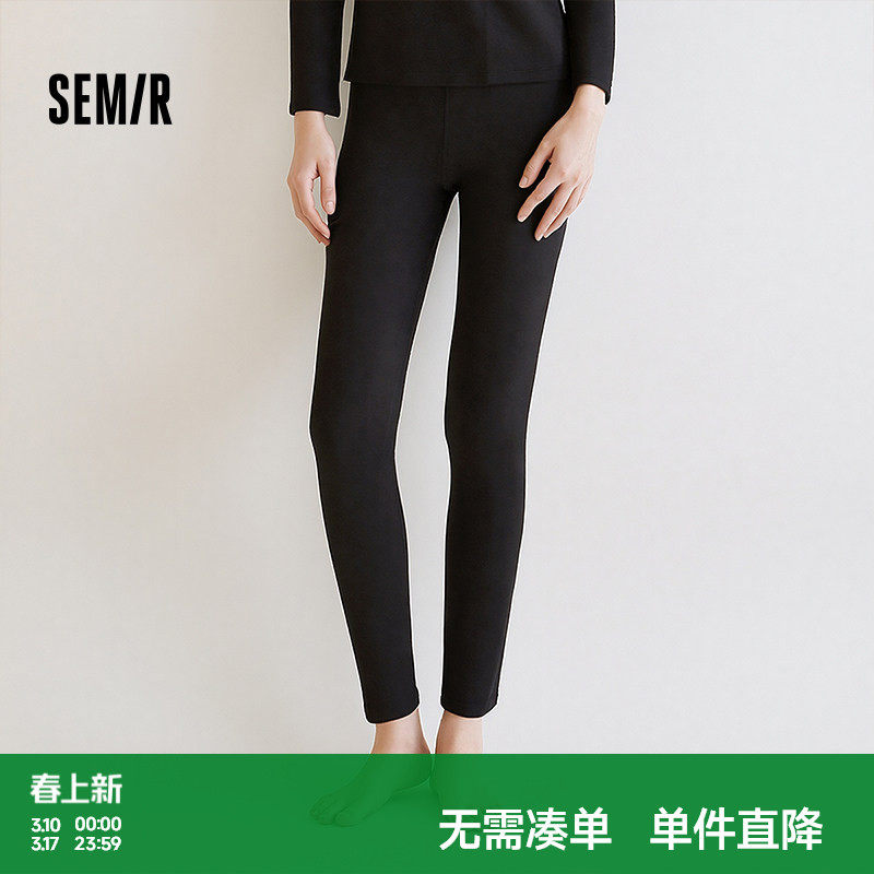 森马内衣女春季纯色磨毛打底裤时尚百搭弹力裤腰柔软细腻内搭下装