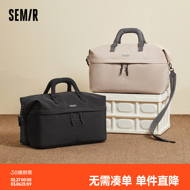 森马手提袋男大容量登机旅行单肩包情侣运动健身包学生行李收纳袋