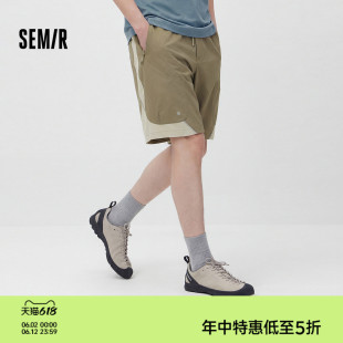 森马休闲裤男夏轻薄户外运动裤oversize侧边拉链贴袋短裤时尚百搭