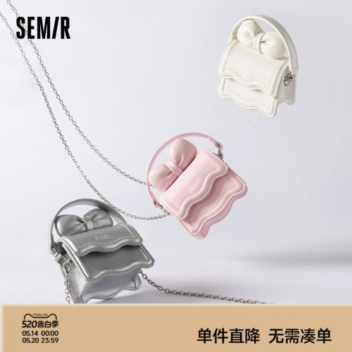 森马包包女小方包miu系蝴蝶结