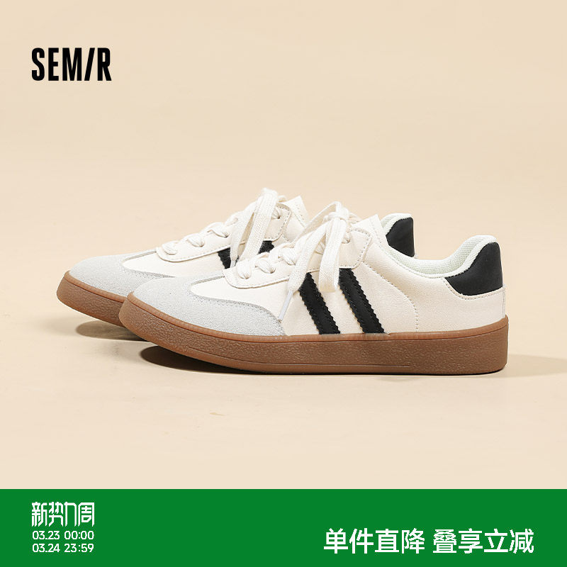 Semir女鞋德训鞋2026春夏新款阿甘鞋子透气小白鞋运动平底板