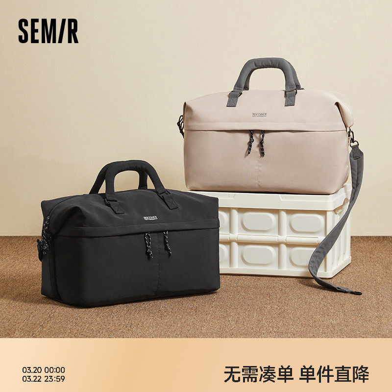 森马手提袋男大容量登机旅行单肩包情侣运动健身包学生行李收纳袋