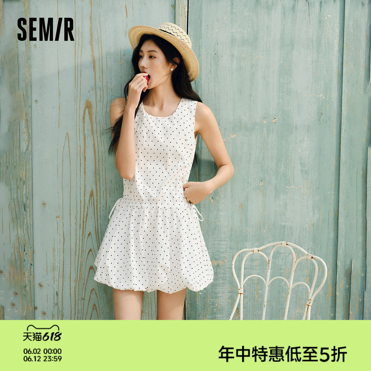 森马连衣裙女夏季撞色polo领短裙字母休闲显瘦运动风学院风百褶裙