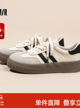 Semir德训鞋女2025秋冬新款鞋子女厚底运动小白鞋休闲加绒板鞋女