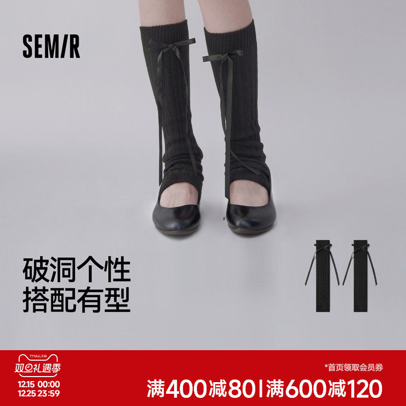 森马袜套女秋冬季女生个性ins潮袜套蝴蝶结百搭2025款学生中筒