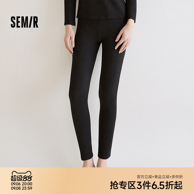 森马内衣女春季纯色磨毛打底裤时尚百搭弹力裤腰柔软细腻内搭下装