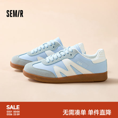 Semir女德训鞋蓝色透气复古百搭