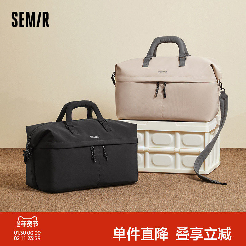 森马手提袋男大容量登机旅行单肩包情侣运动健身包学生行李收纳袋