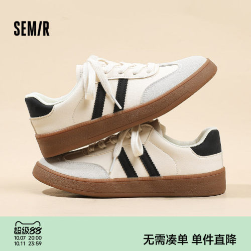 Semir女鞋新款红色百搭德训鞋