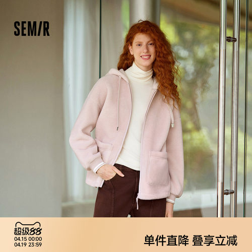 森马仿羊羔毛摇粒绒双面穿外套女