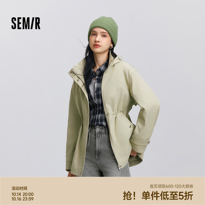 森马通勤三防防风中长款外套女
