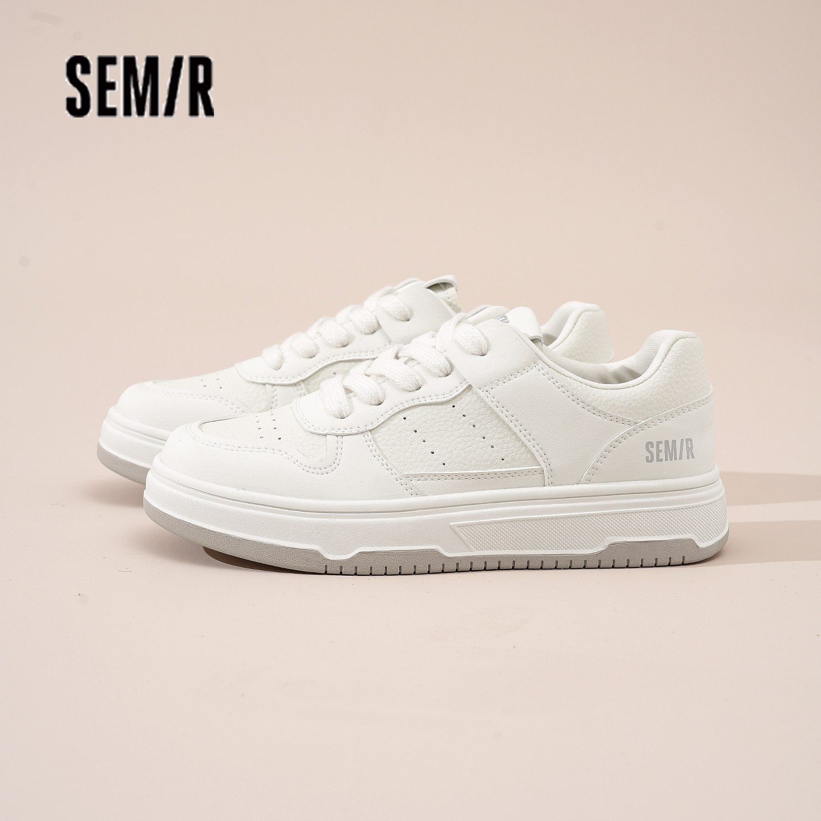 Semir女鞋板鞋女2026春季新款厚底增高运动小白鞋百搭舒服休闲鞋