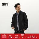 百搭棉服拉链开衫 森马夹克男冬宽松痞帅美式 复古水洗牛仔外套时尚