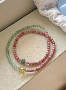 青果豆蔻天然石手工串珠手链新中式复古手串女古风小众招财珠子女