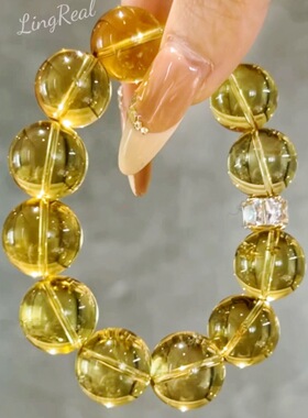 新款手链女高级感显白人造黄水晶手串时尚气质百搭高颜值手链批发