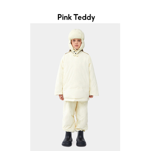 保暖羽绒裤 PinkTeddy童装 冬季 儿童羽绒服套装 女童加厚两件套 新款
