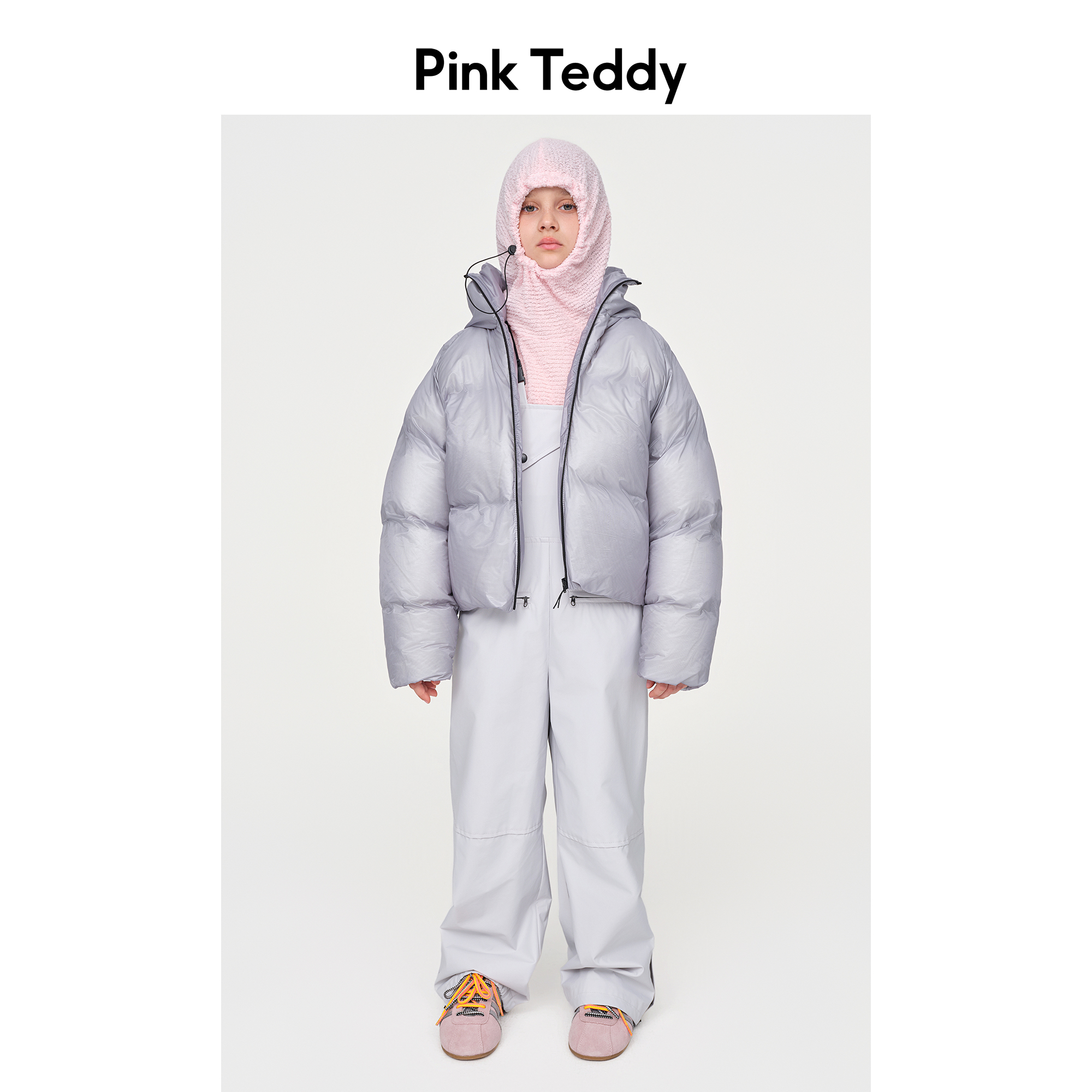 PinkTeddy童装女童轻量化羽绒服儿童冬季新款连帽面包服保暖外套