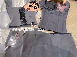 型 更好看 版 半裙 一套鱼骨上衣防走光打底裤 买了2套6k 3.4 做