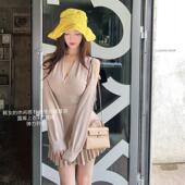 针织套装 Winema晓雪 韩女 百褶裙露肩上衣搭配减龄显瘦半裙女秋