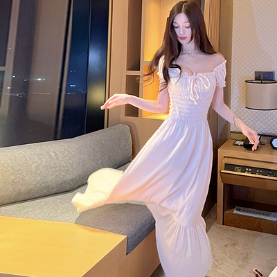 Winema晓雪 水粉色 全打缆 连衣裙纯欲减龄显瘦甜美气质裙子女夏