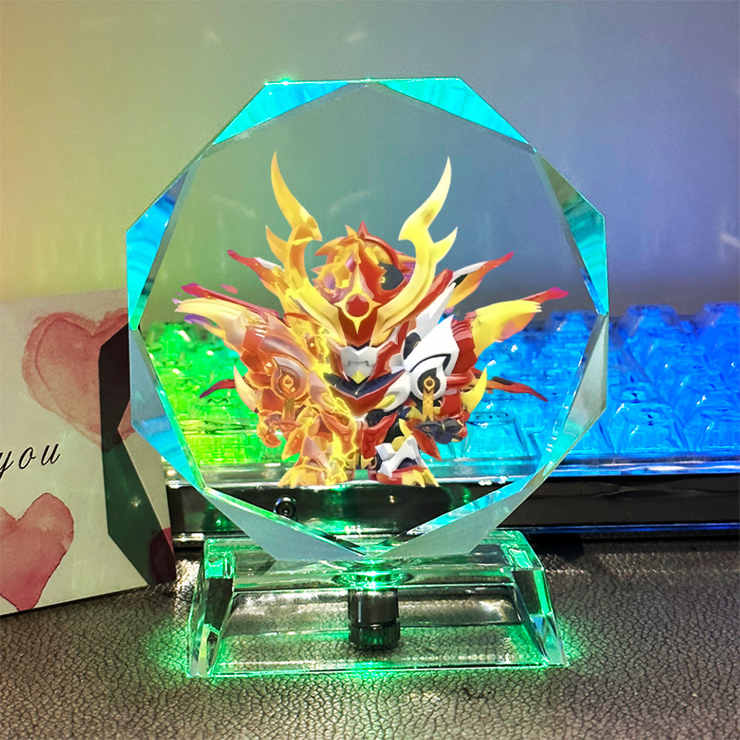 蛋仔派对周水晶摆件龙魂战神发光送生日礼物桌面摆台断罪天火麒麟