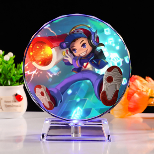 王者荣耀周边手办星空梦想鲁班七号皮肤黑桃队长皮肤水晶摆件礼物