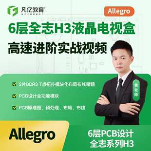 Allegro T点进阶高速视频教程 6层全志H3通孔PCB设计实战2片DDR3