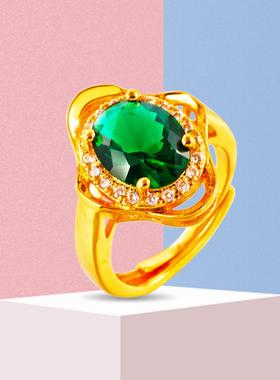 欧美风仿鸽血红碧玺开口戒指