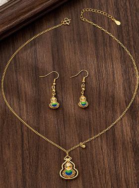 宫廷风滴釉葫芦项链女套饰