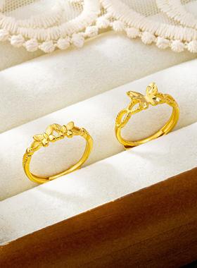 轻奢风仿金蝴蝶食指戒女款