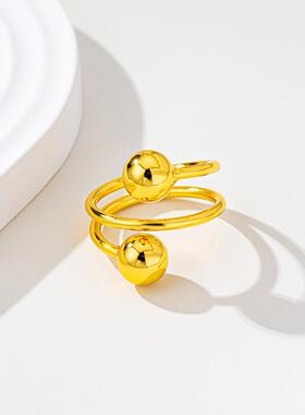 爆款几何光珠越南沙金戒指