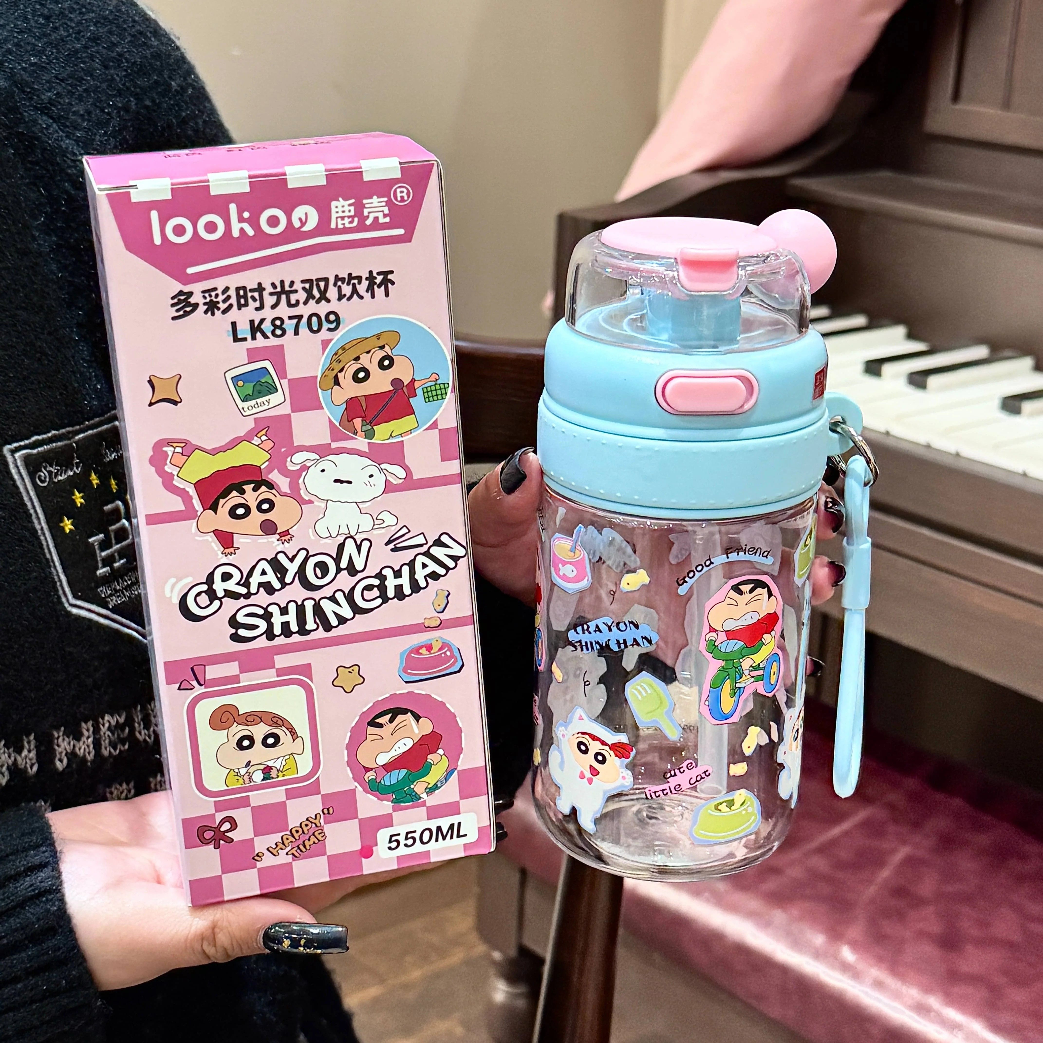 德国蜡笔小新联名水杯女生高颜值吸管杯子双饮杯生日礼物2026新款