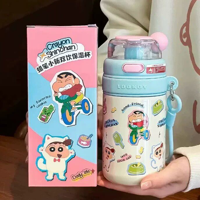 德国蜡笔小新2026可爱吸管新款316不锈钢保温杯高颜值水杯便携杯