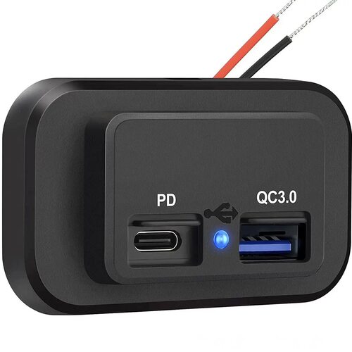 汽车巴士家具按摩椅改装USB充电器带LED光圈车载手机充电器3.1A