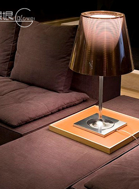 意大利原装进口Flos Ktribe T2 暗色手工有机玻璃不锈钢桌灯 台灯