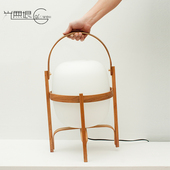 西班牙SANTA&COLE进口新款 Cesta玻璃樱桃木设计手提篮子简约台灯