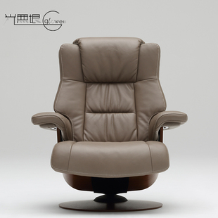 日本karimoku进口单人真皮沙发椅休闲躺椅可伸展RU78头等舱舒适感