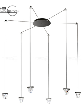 意大利进口Fabbian TRIPLA北欧客厅创意水晶餐厅吊灯玻璃现代简约