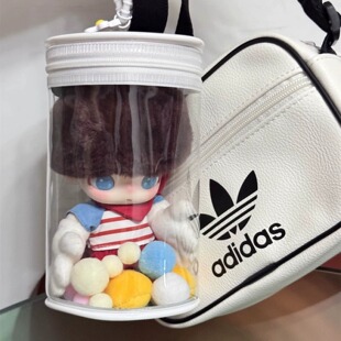 dimoo泡泡玛特盲盒保护套迪士尼搪胶遛娃包小罐子娃玩偶外出痛包
