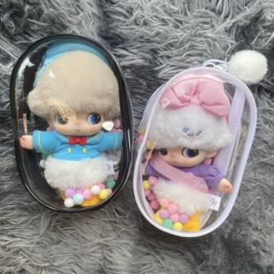 DIMOO迪士尼遛娃包泡泡玛特18cm毛绒玩偶挂件搪胶保护套娃娃痛包