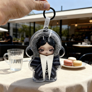 skullpanda x 星期三奈弗乐学院校服透明娃包高清壳保护套防尘罩