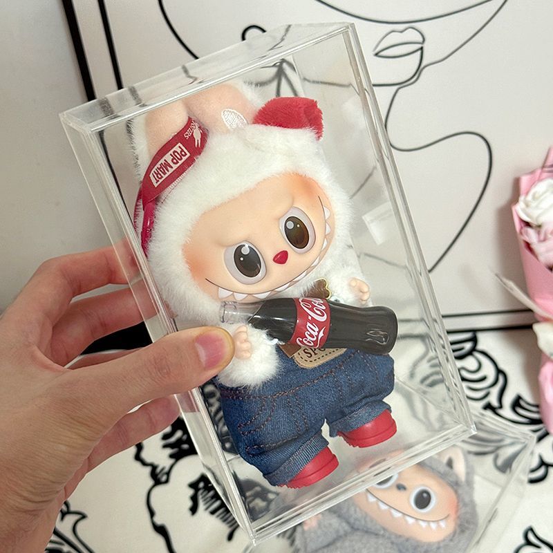 拉布布展示盒单个透明泡泡玛特Iabubu手办公仔盲盒收纳多层展示架