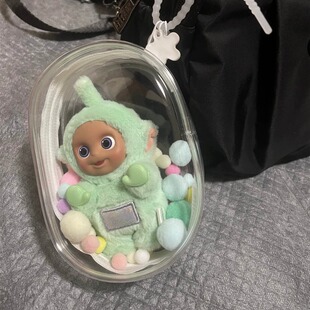 天线宝宝保护套13cm遛娃包娃娃多彩盲盒玩偶挂件泡泡玛特透明痛包