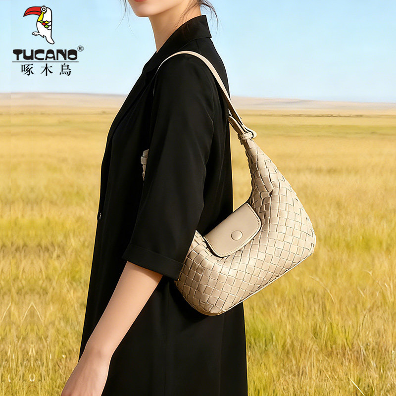 啄木鸟包包女士2026新款高级感腋下包洋气斜挎包宴会手提包编织包,箱包皮具/热销女包/男包,编织包,淘宝优惠券,粉丝福利购,淘宝优惠卷