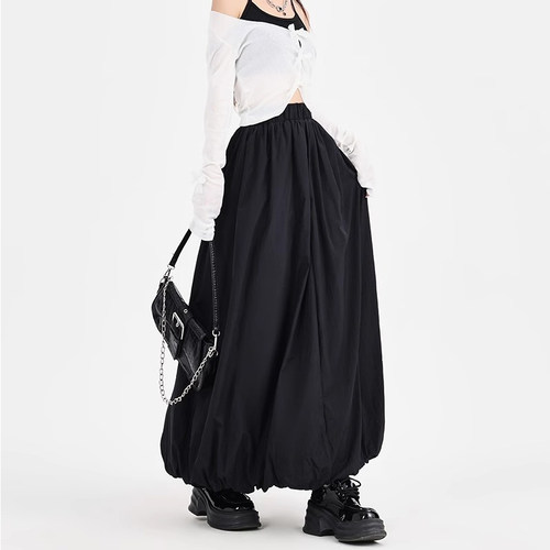 设计感日系蓬蓬花苞半身裙