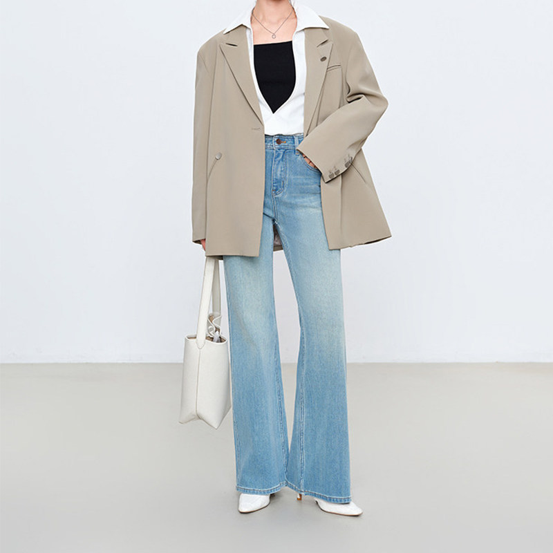 大码微喇弹力浅蓝色牛仔裤女胖妹妹高腰mm显瘦2026年新款拖地长裤,女装/女士精品,大码裤装,淘宝优惠券,粉丝福利购,淘宝优惠卷