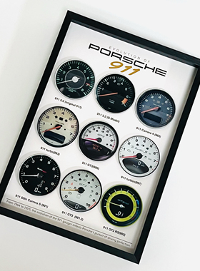 保时捷911进化史相框历代经典仪表盘进化史车迷装饰框送男友礼物